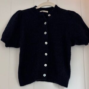 Women’s Navy Blue Button-Up Cardigan